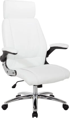 Work Smart™ Executive Faux Leather Chair Chrome Base [FL27513C] -Office Chairs Unlimited Shop work smart executive faux leather chair chrome base fl27513c white 29004346392727