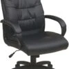 Work Smart™ High Back Black Faux Leather Executive Arm Chair [FL7480-U6] -Office Chairs Unlimited Shop work smart high back black faux leather executive arm chair fl7480 u6 13693107732620