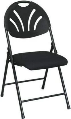 Work Smart Plastic Fan Back Metal Folding Chairs, 4-Pack [FC8100NP]