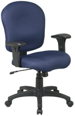 Work Smart Upholstered Office Chair With Adjustable Arms [SC66]